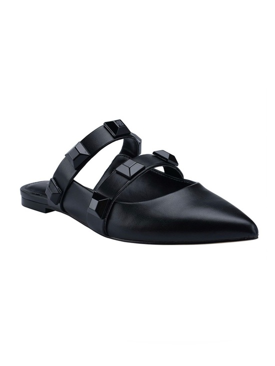 Marc Fisher Shoes - Marc Fisher Black Pointed Leather Stud-Embellished Mule‎